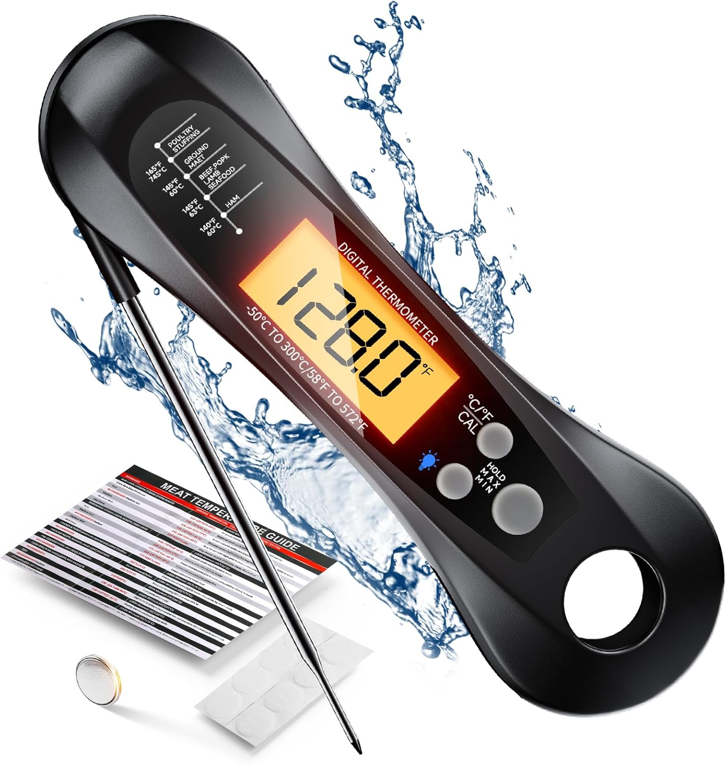 Kitchen Baking Utensil - Termometro Digitale per Carne Impermeabile IP67