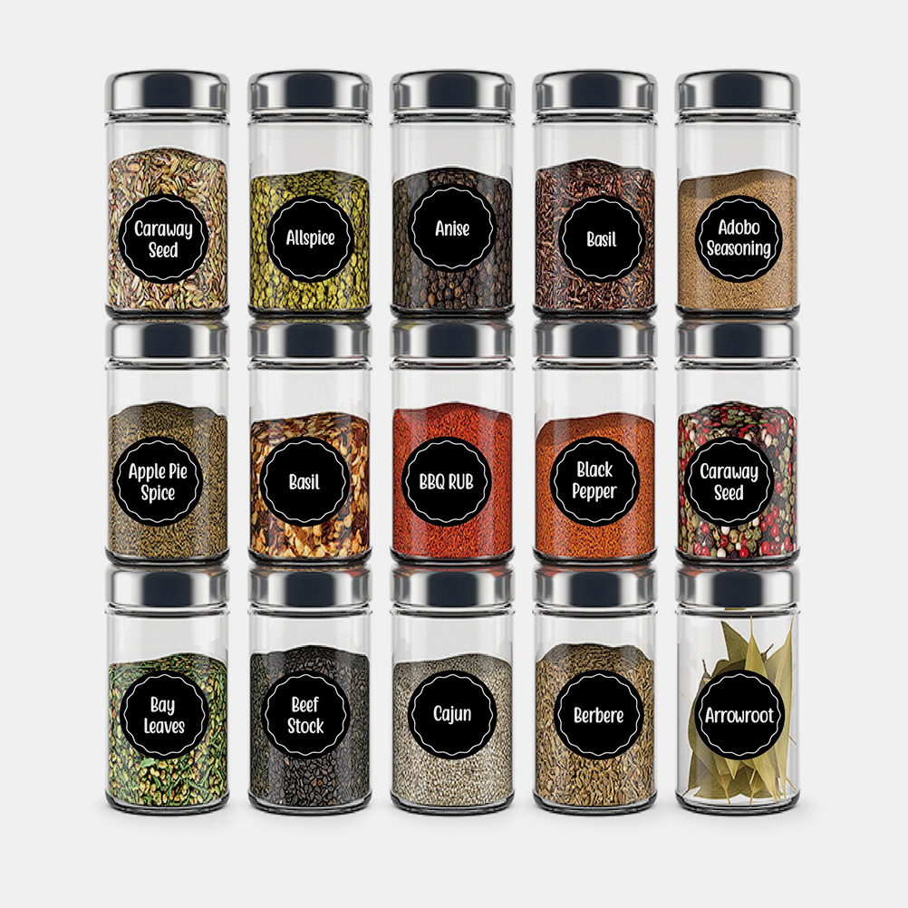 Kitchen Baking Pantry - 144 pz Impermeabile Rettangolare Spezie Etichette