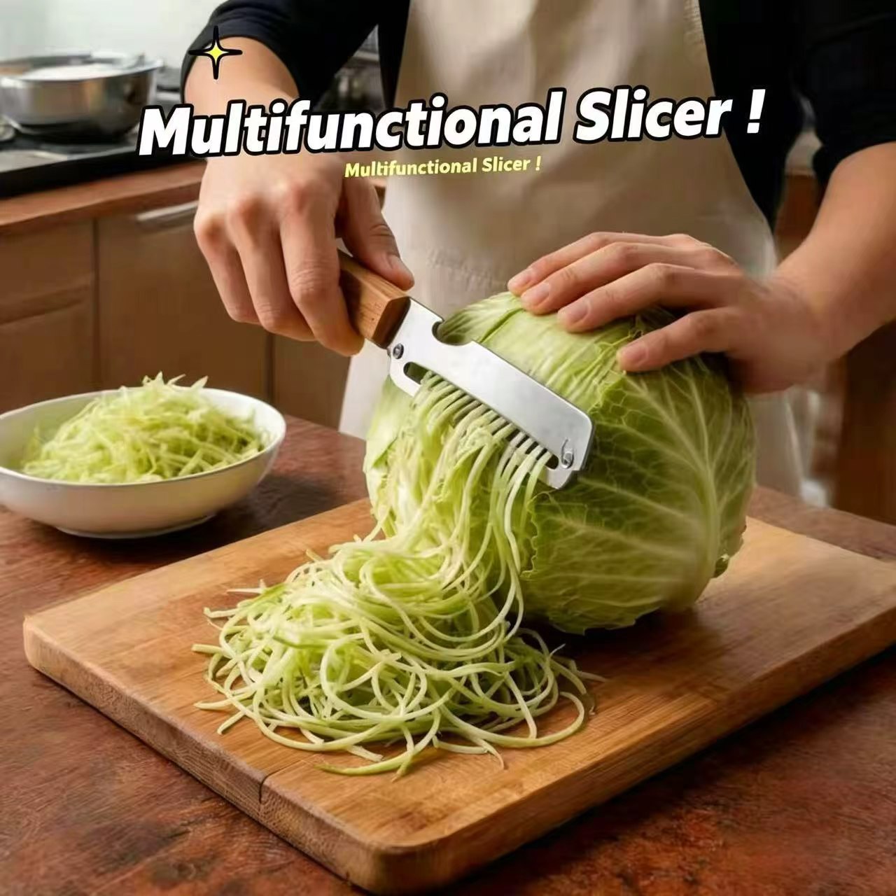 Kitchen Jobs - Pelapatate 3-in-1 con Manico in Legno
