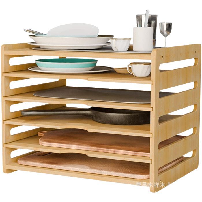 Kitchen Cabinet Baking Sheet Organizer - Mobiletto portaoggetti da cucina in legno