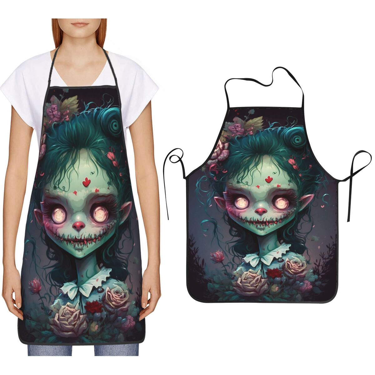 Kitchen Nightmares Baking - Horror Nightmare Zombie Girl Stampa Grembiuli