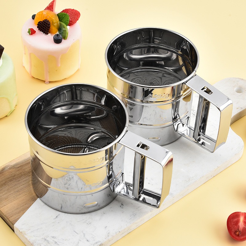 Baking Powder Kitchen - Setaccio per farina in acciaio inossidabile