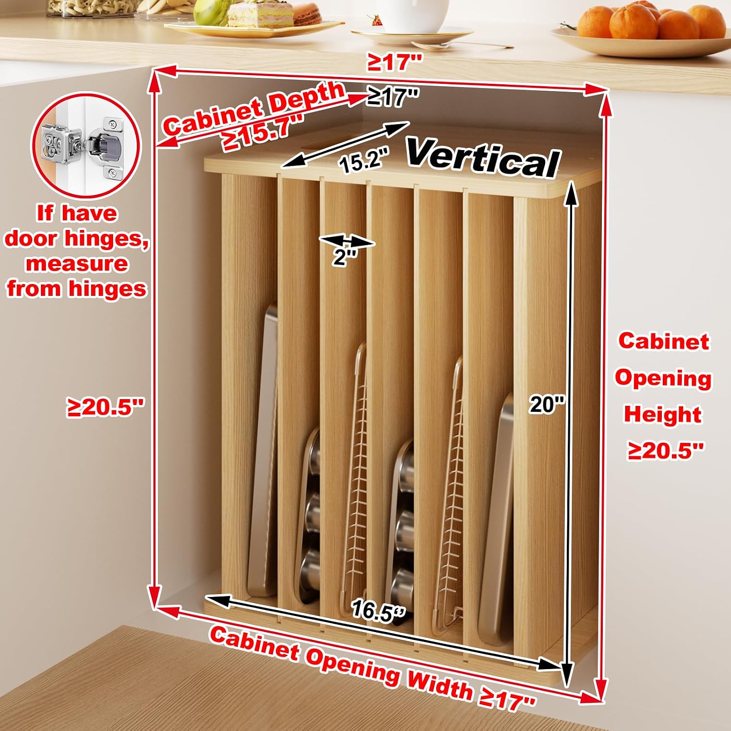 Organizzatore Divisorio in Leg - Kitchen Cabinet Baking Sheet Organizer recensione e prezzo