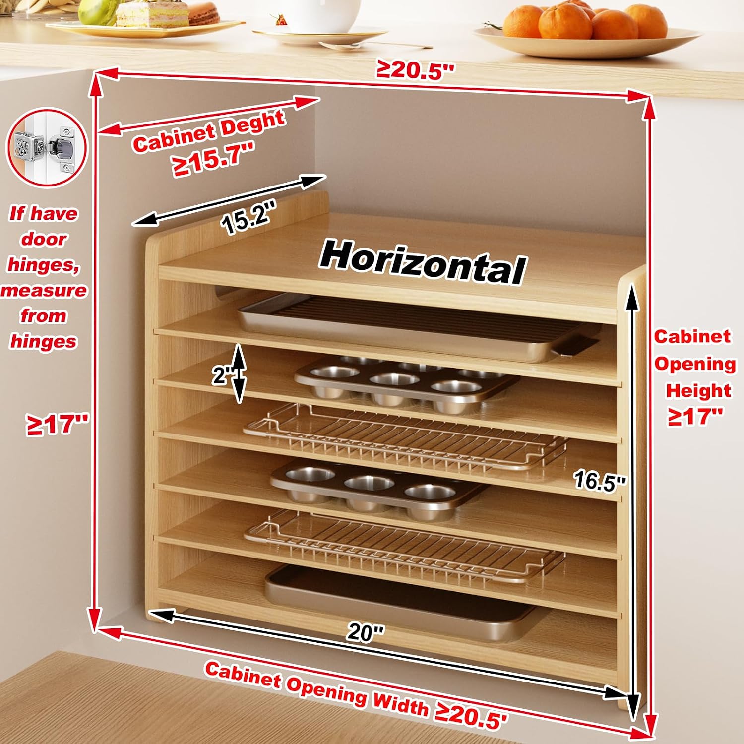 Organizzatore Divisorio in Leg - Kitchen Cabinet Baking Sheet Organizer recensione e prezzo