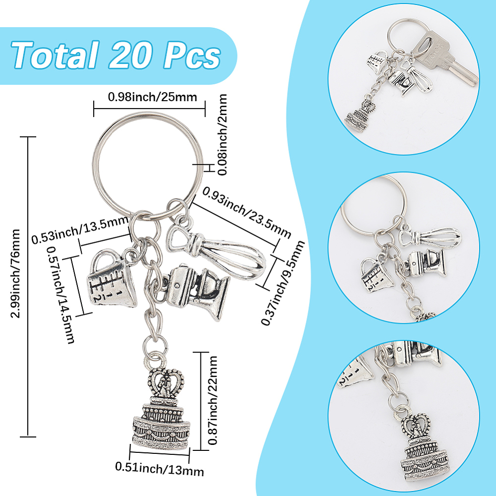 1 Scatola 20 Pezzi Portachiavi - Kitchen Baking Utensil recensione e prezzo